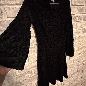 Lord & Taylor Black Leopard Print Dress